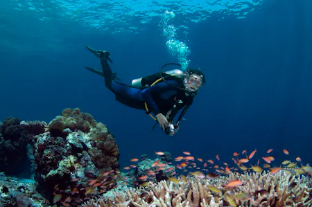scuba diver under water