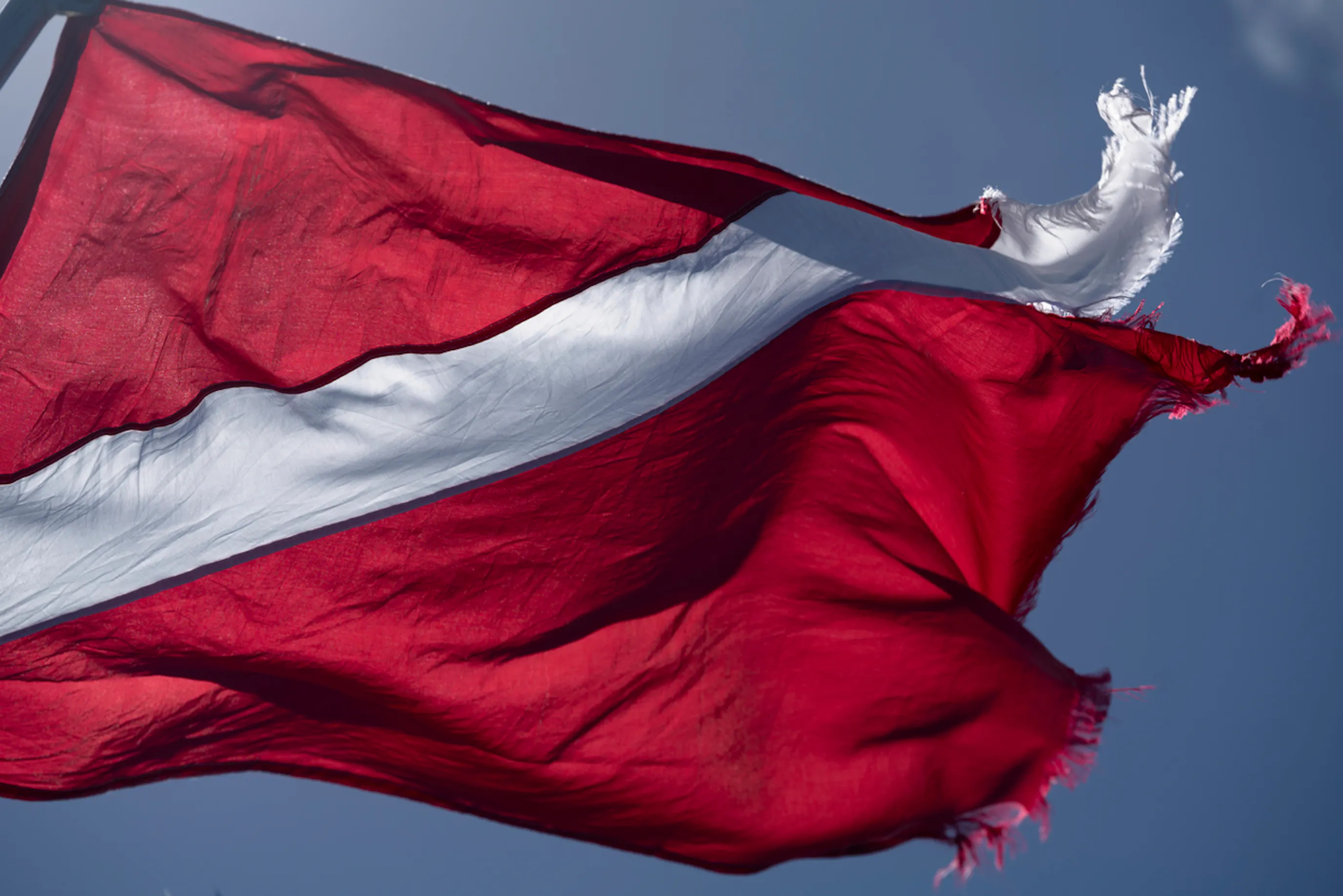 Big Diver Down flag flowing in the wind