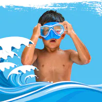 kid with scuba mask