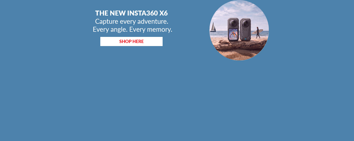 The new insta360 x6. capture every adventure. every angle. every memory. Web Banner 
