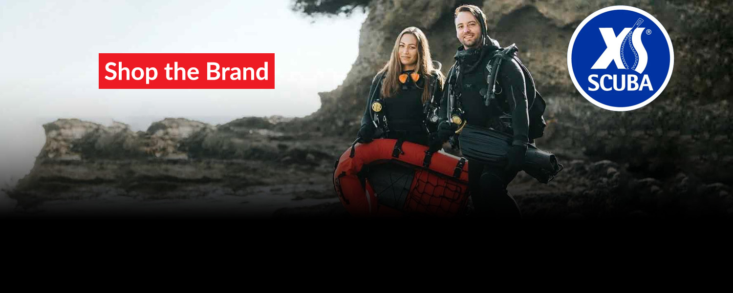 XS Scuba Web banner "Shop the brand" call to action 