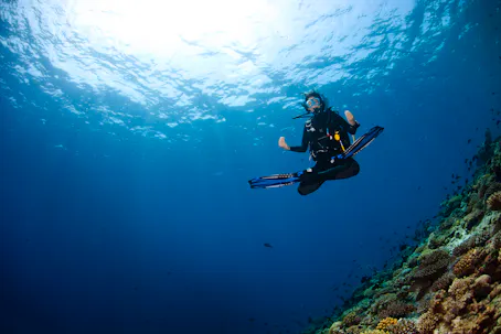 meditating scuba diver