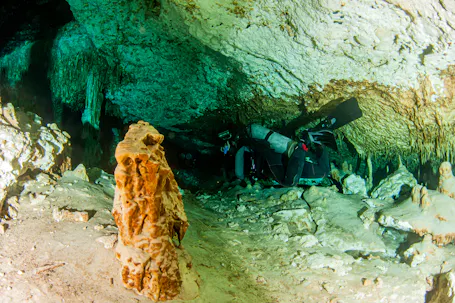 scuba diver in cavern