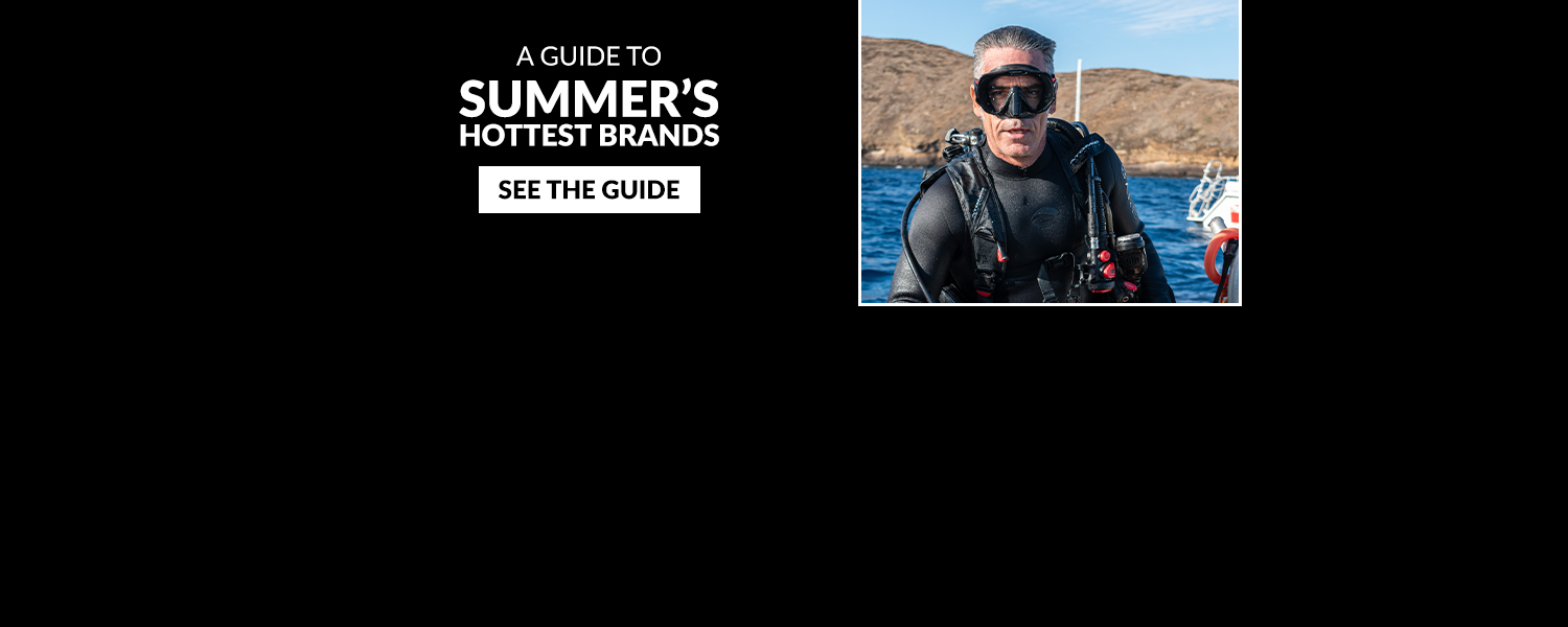 Huish Eguide Web banner - male diver  on surface image