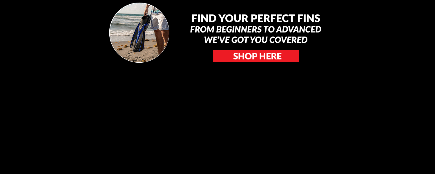 scuba fins. find your perfect fins web banner 