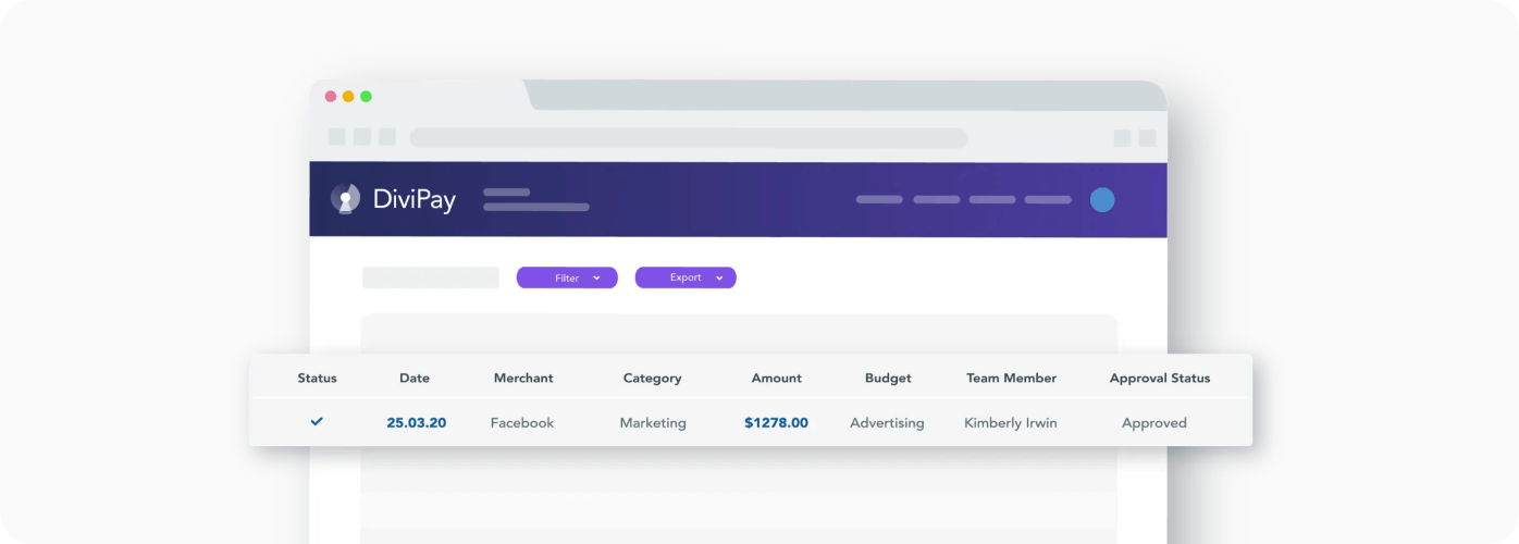 DiviPay transaction table