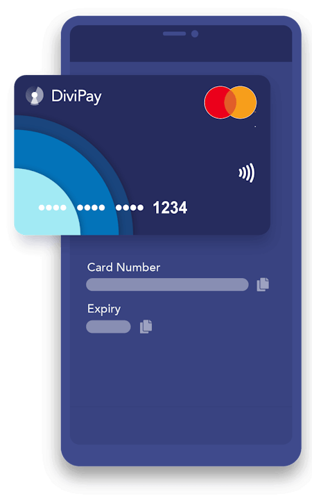 Card details showing on app