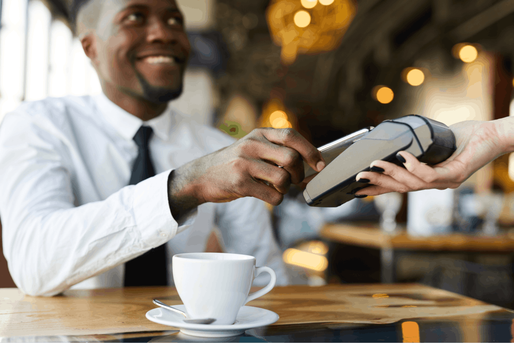 Making contactless payment in cafe
