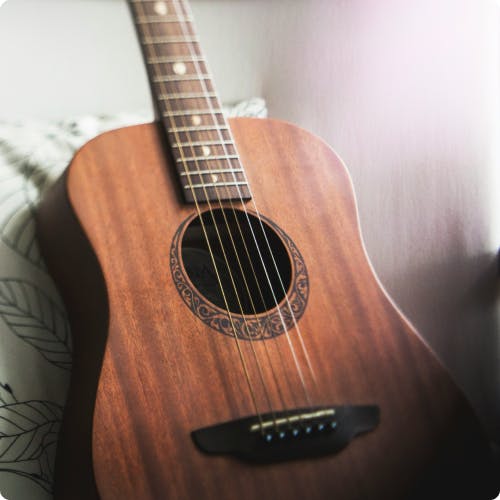 Mahogany acoustic guitar