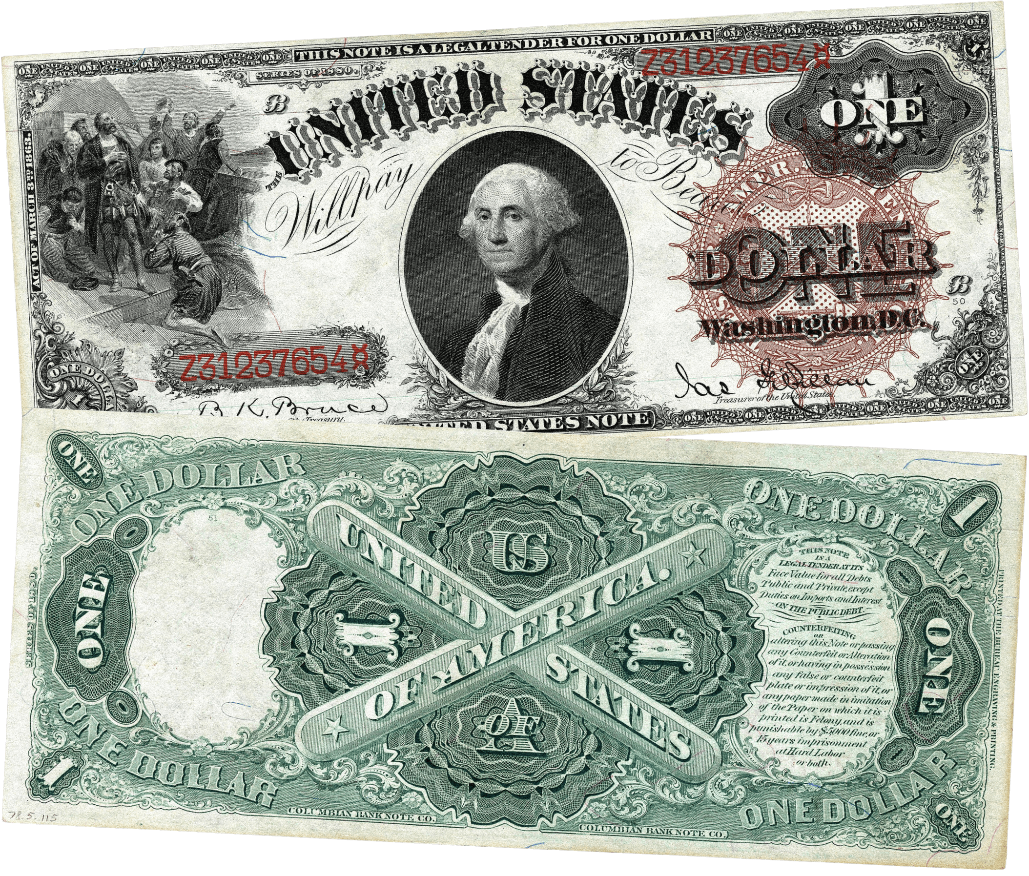 previous dollar bill design