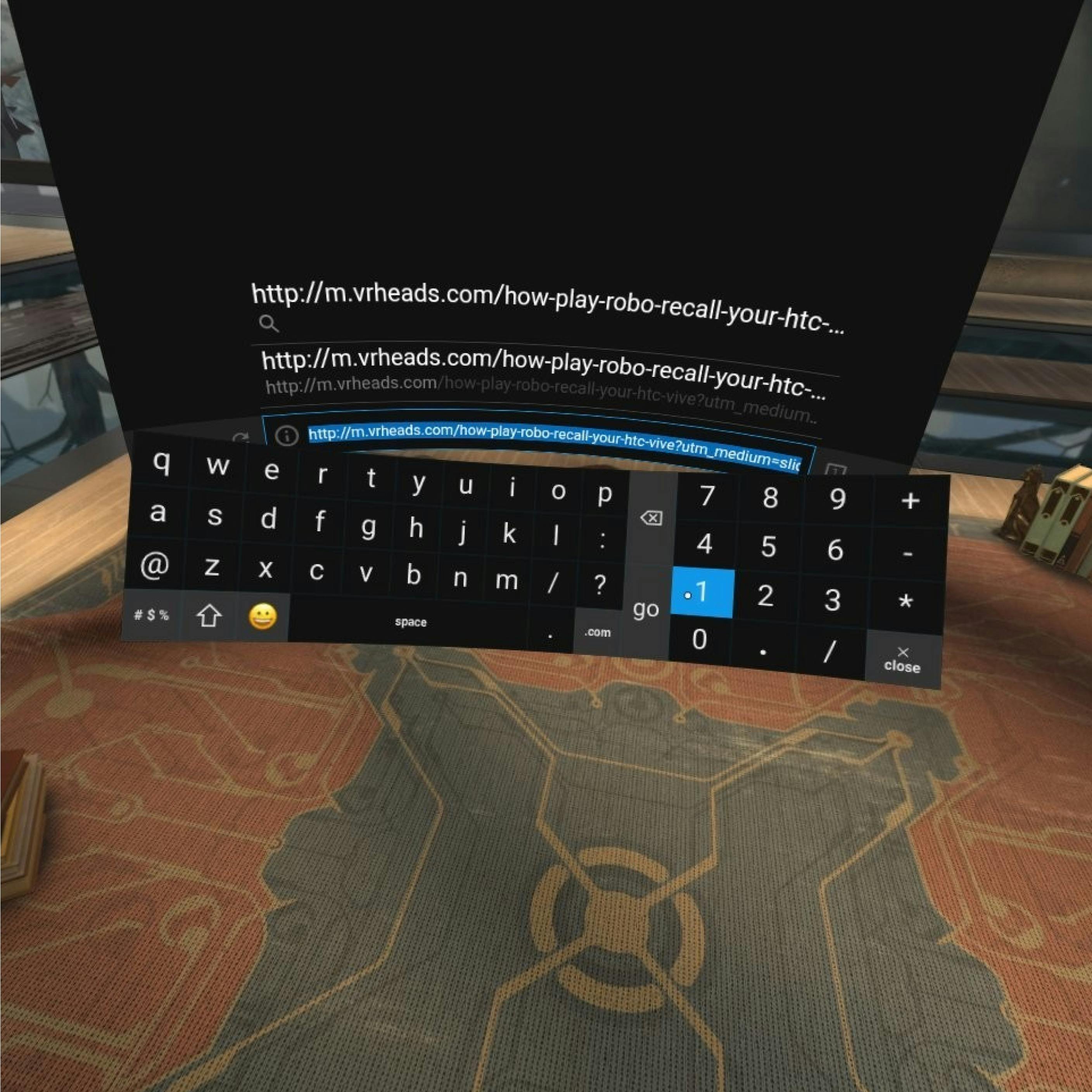 photo from VR keyboard 