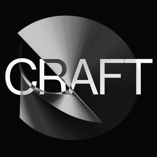 craft written over an abstract graphic shape