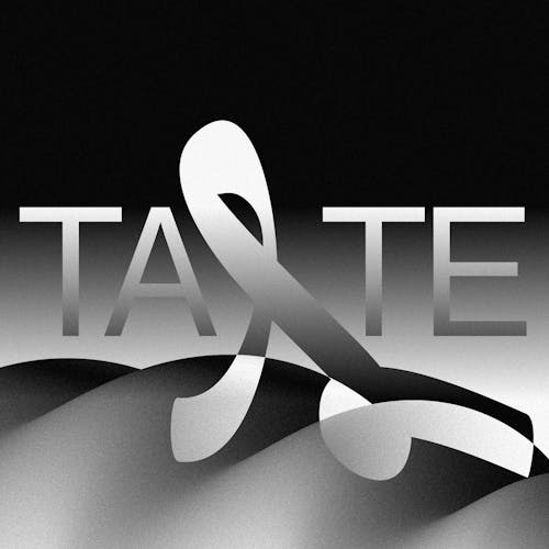 taste written with abstract shapes