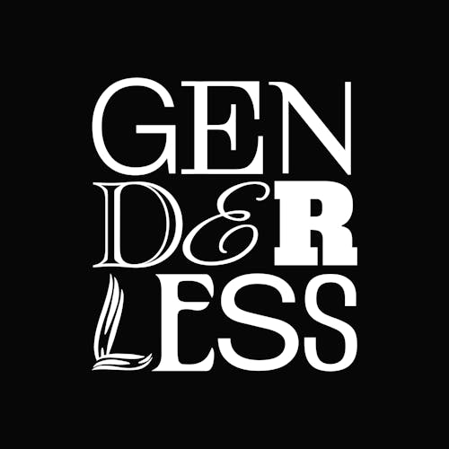 genderless written with different fonts