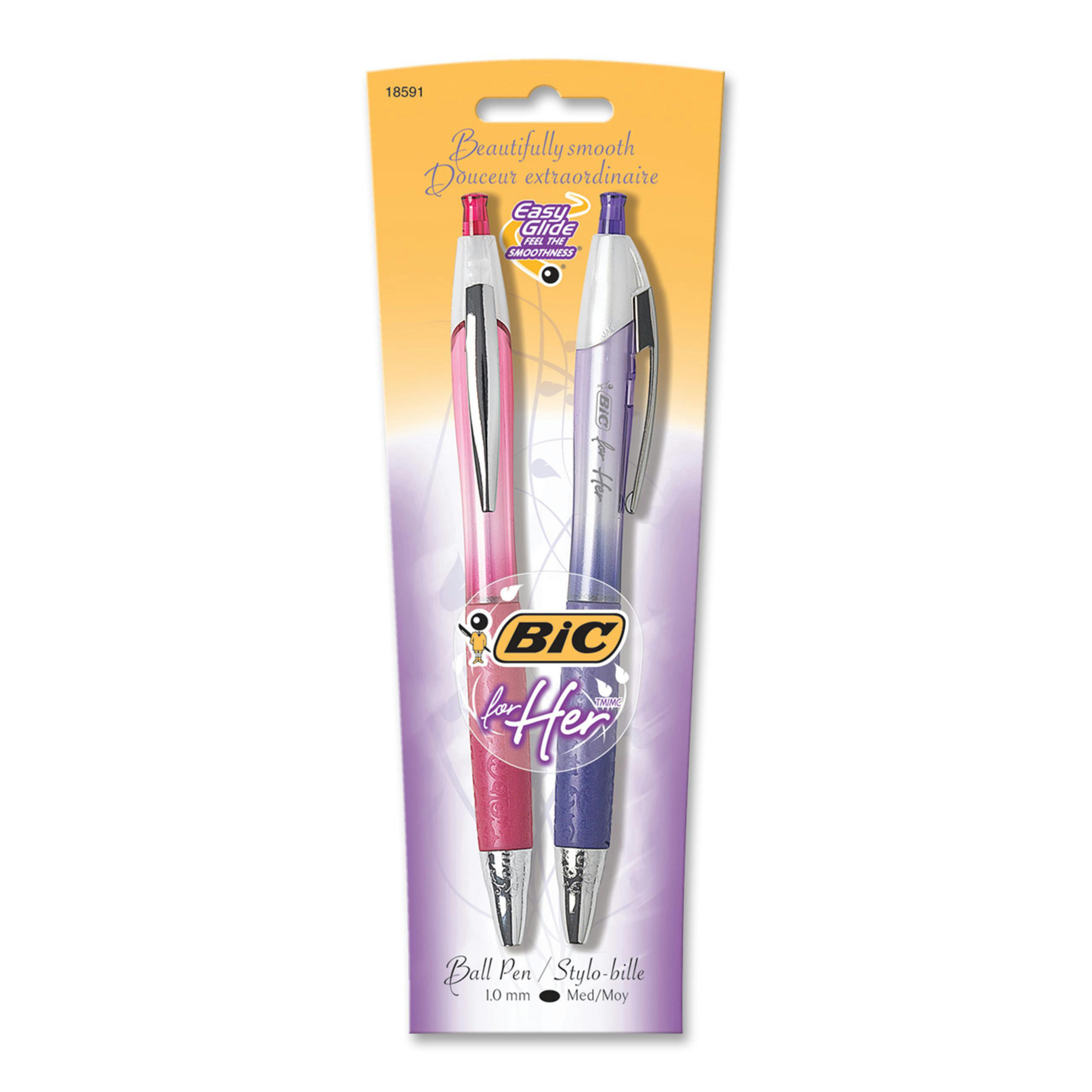 product shot bic for her with stereotypical colors