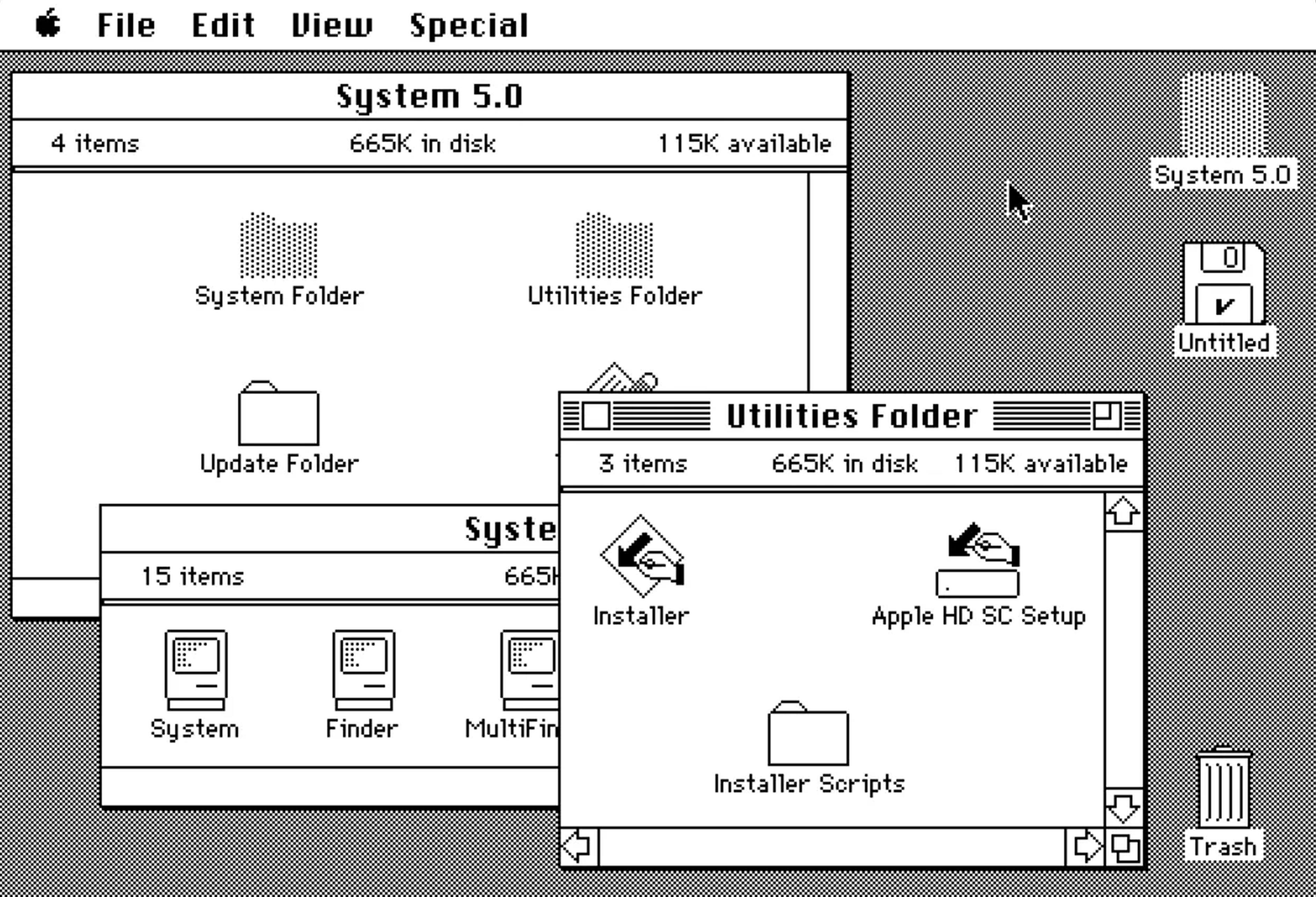 screenshot of a 1984 Apple computer screen