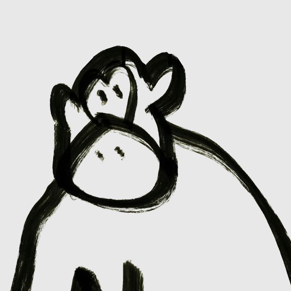 Drawing of a monkey