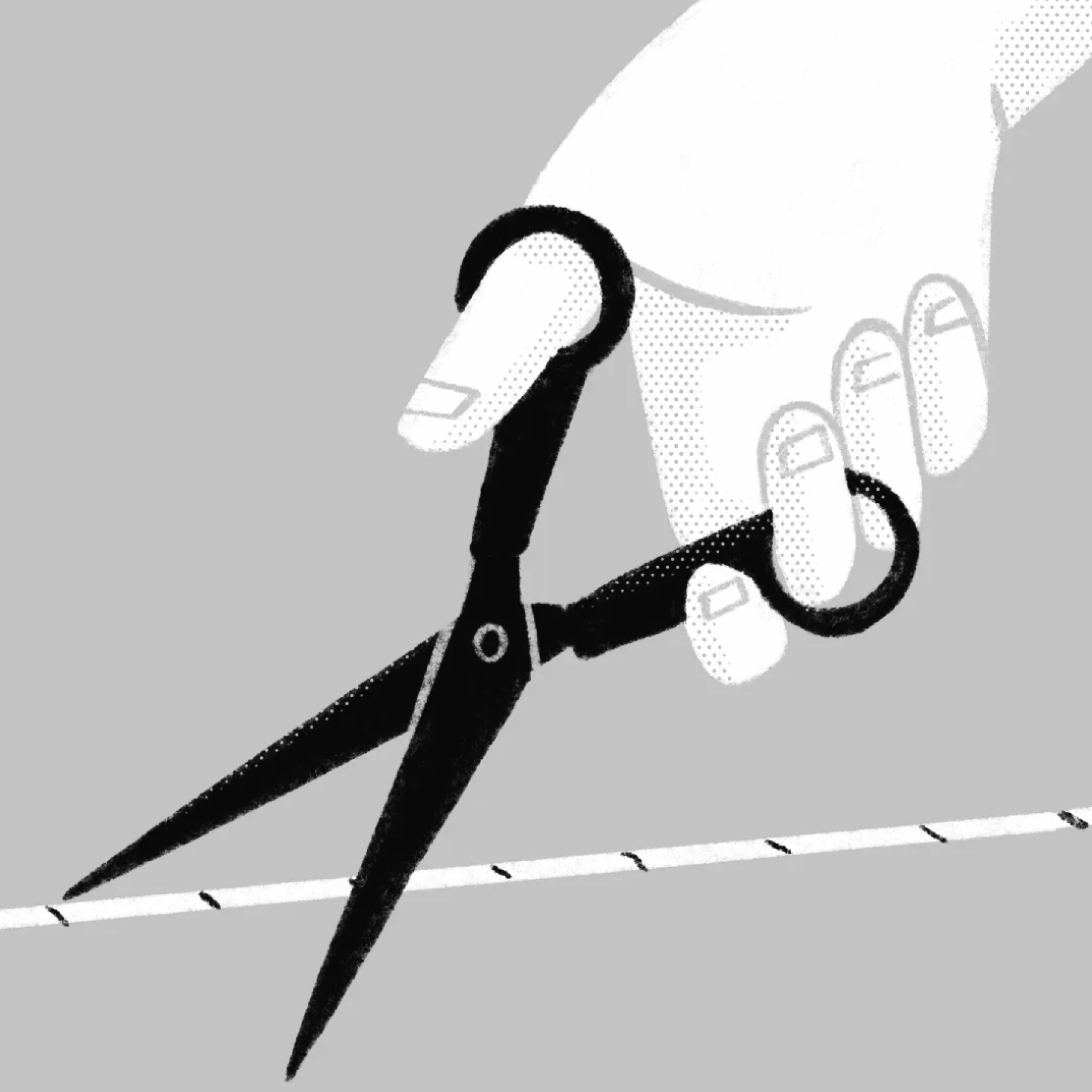 scissors cutting a rope