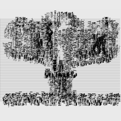 illustration of a bomb explosion made of music notes