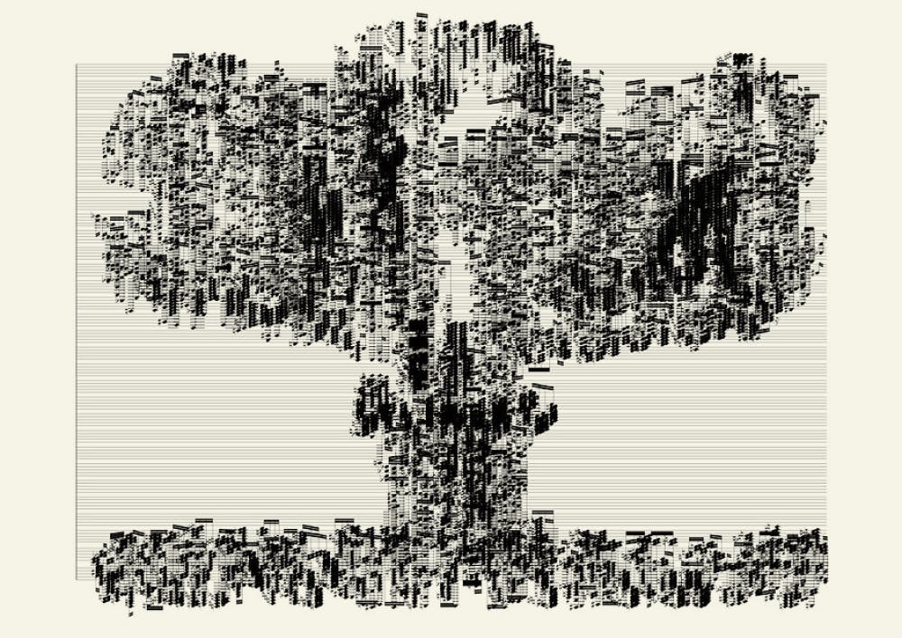 graphic notation in shape of mushroom cloud