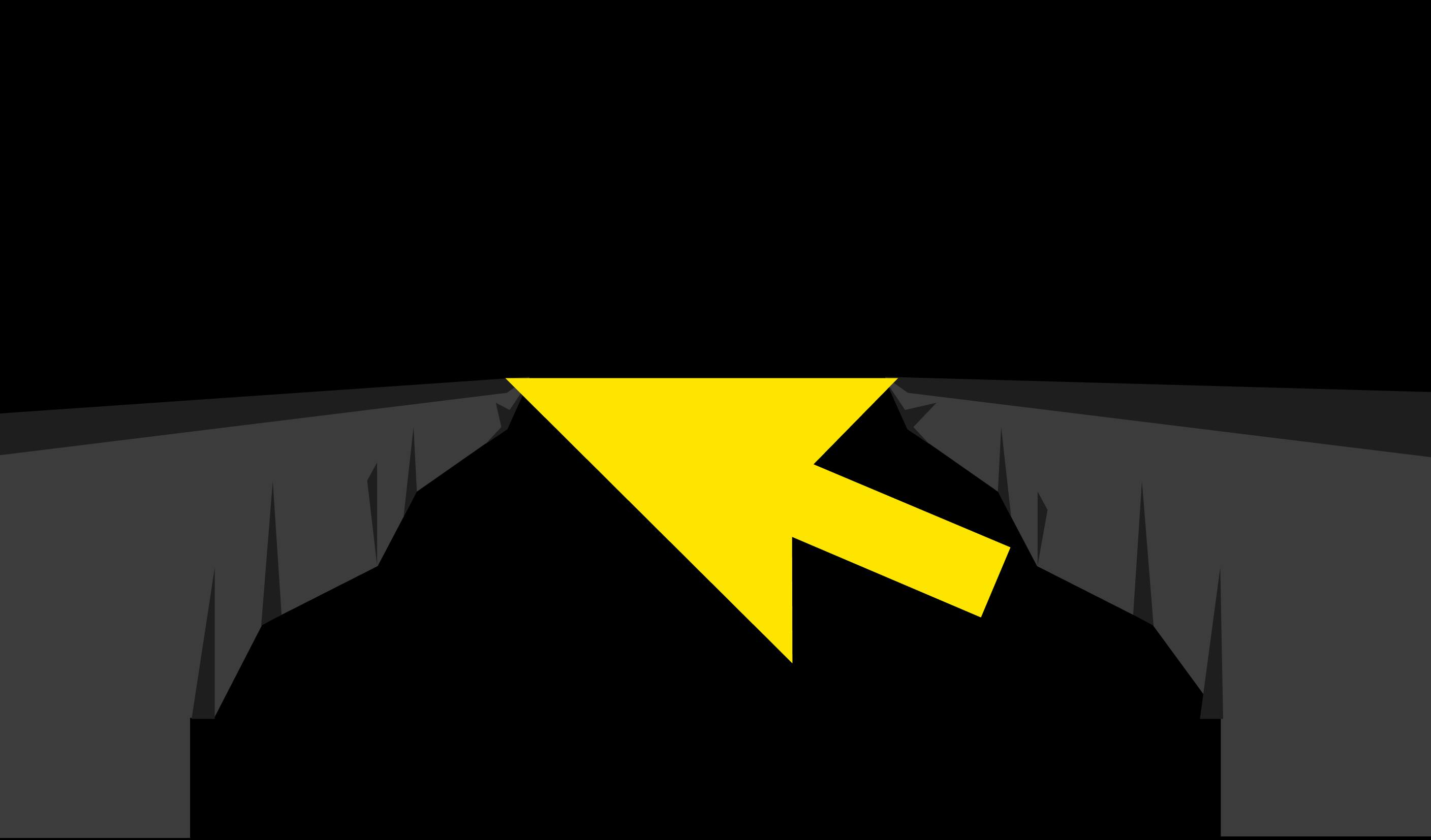 a cursor being used as a bridge between 2 cliffs