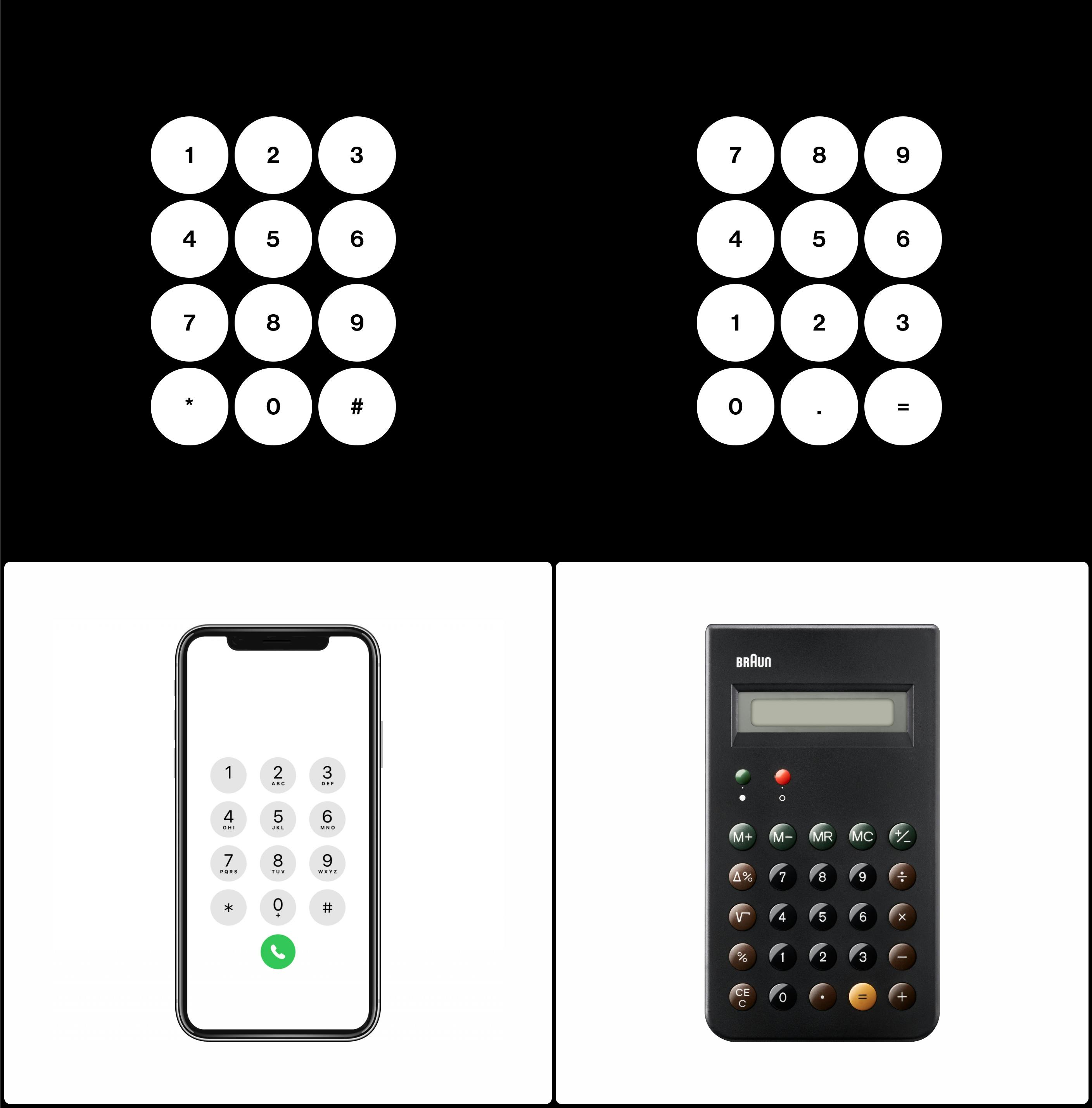telefone and calculator side by side