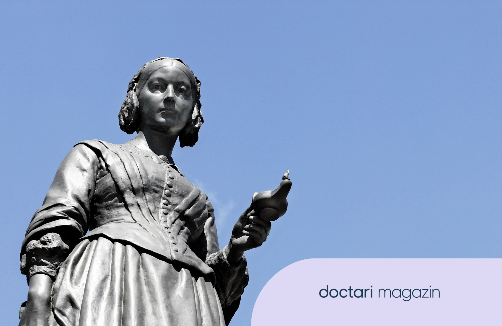 Statue von Florence Nightingale mit Lampe