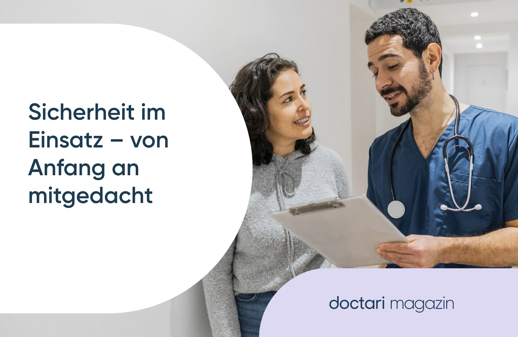 Arzt und Work safety besprechen Dinge