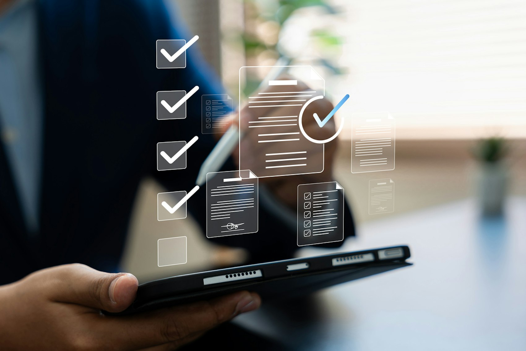 Checkboxen virtuell über einem Ipad