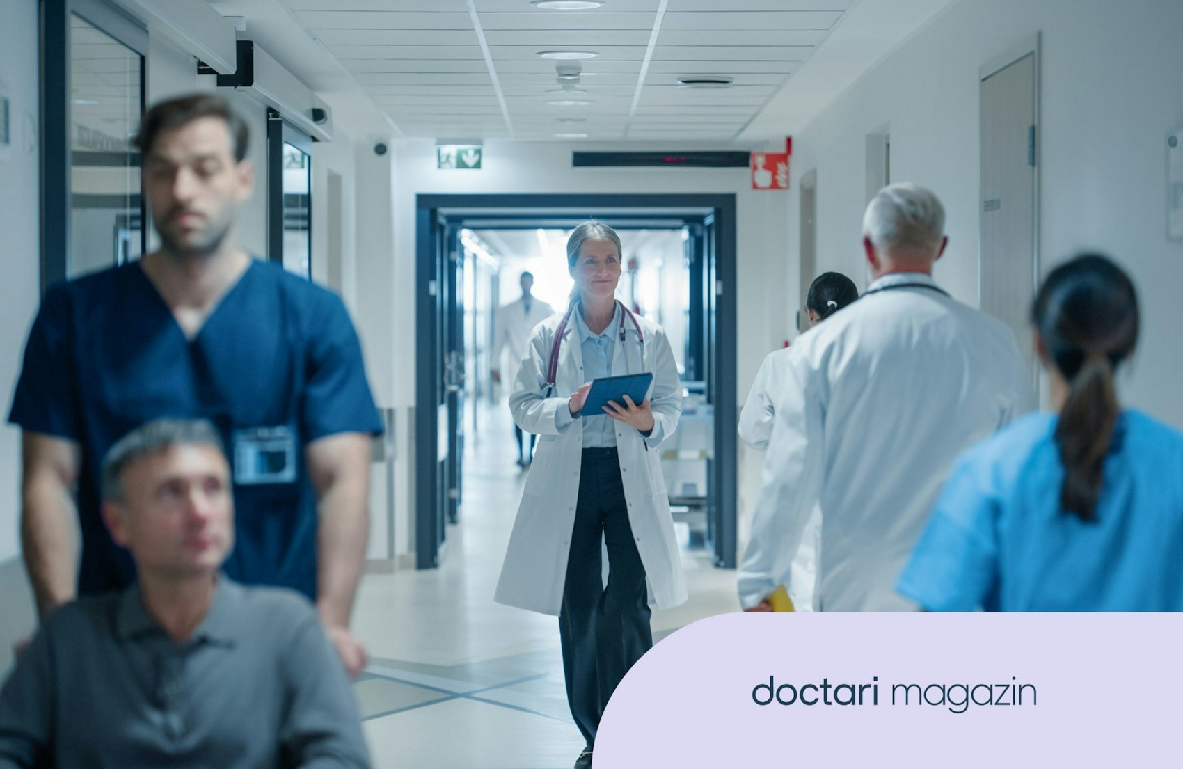 Medizinische Fachkräfte im Krankenhausflus