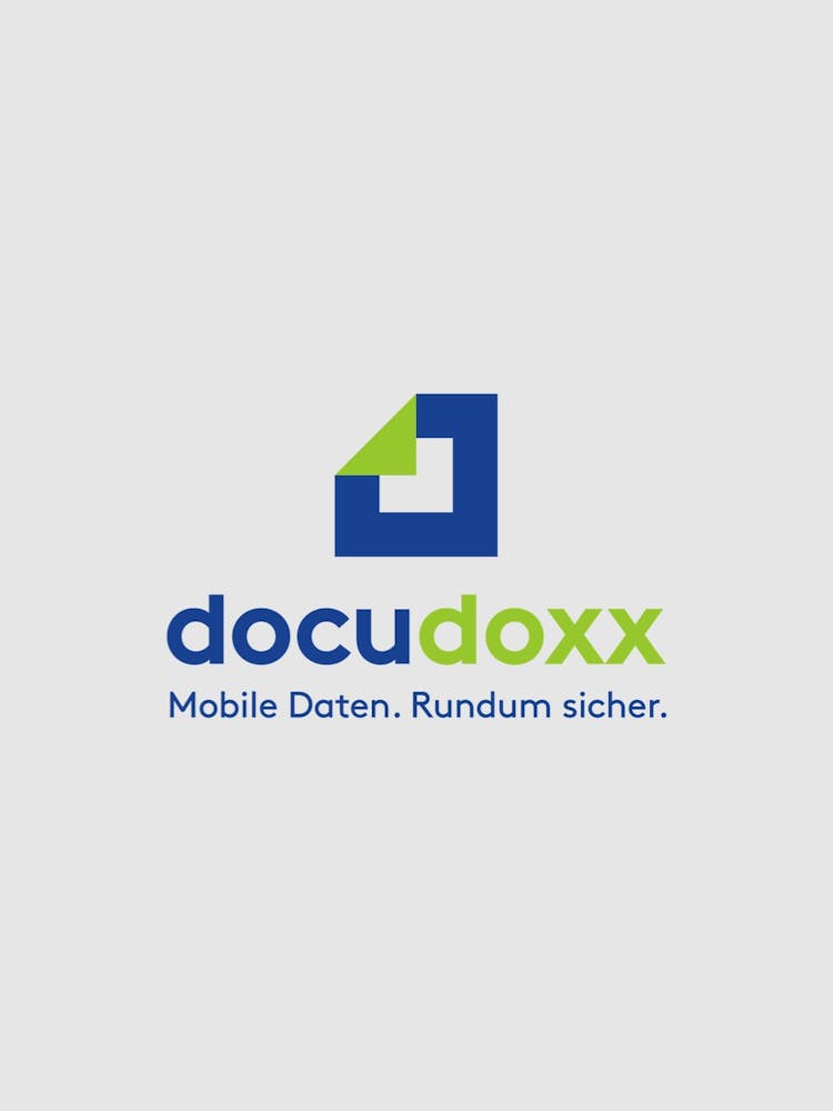 Das docudoxx-Logo auf grauem Hintergrund