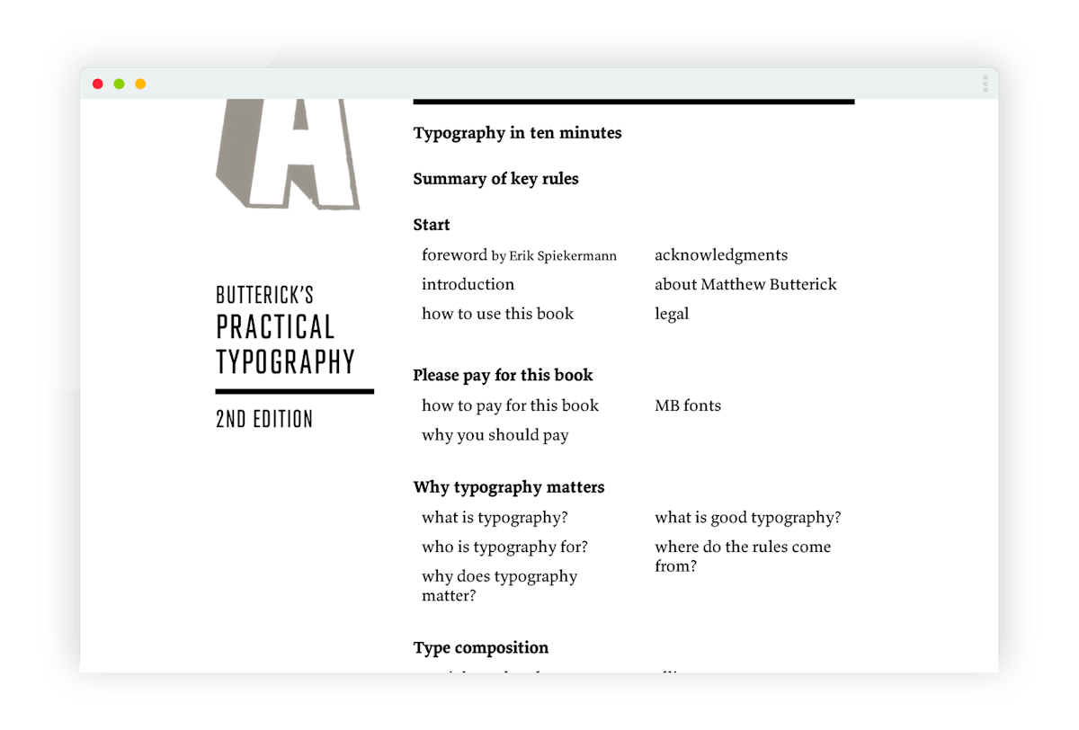 Screenshot of Butterick's Practical Typography