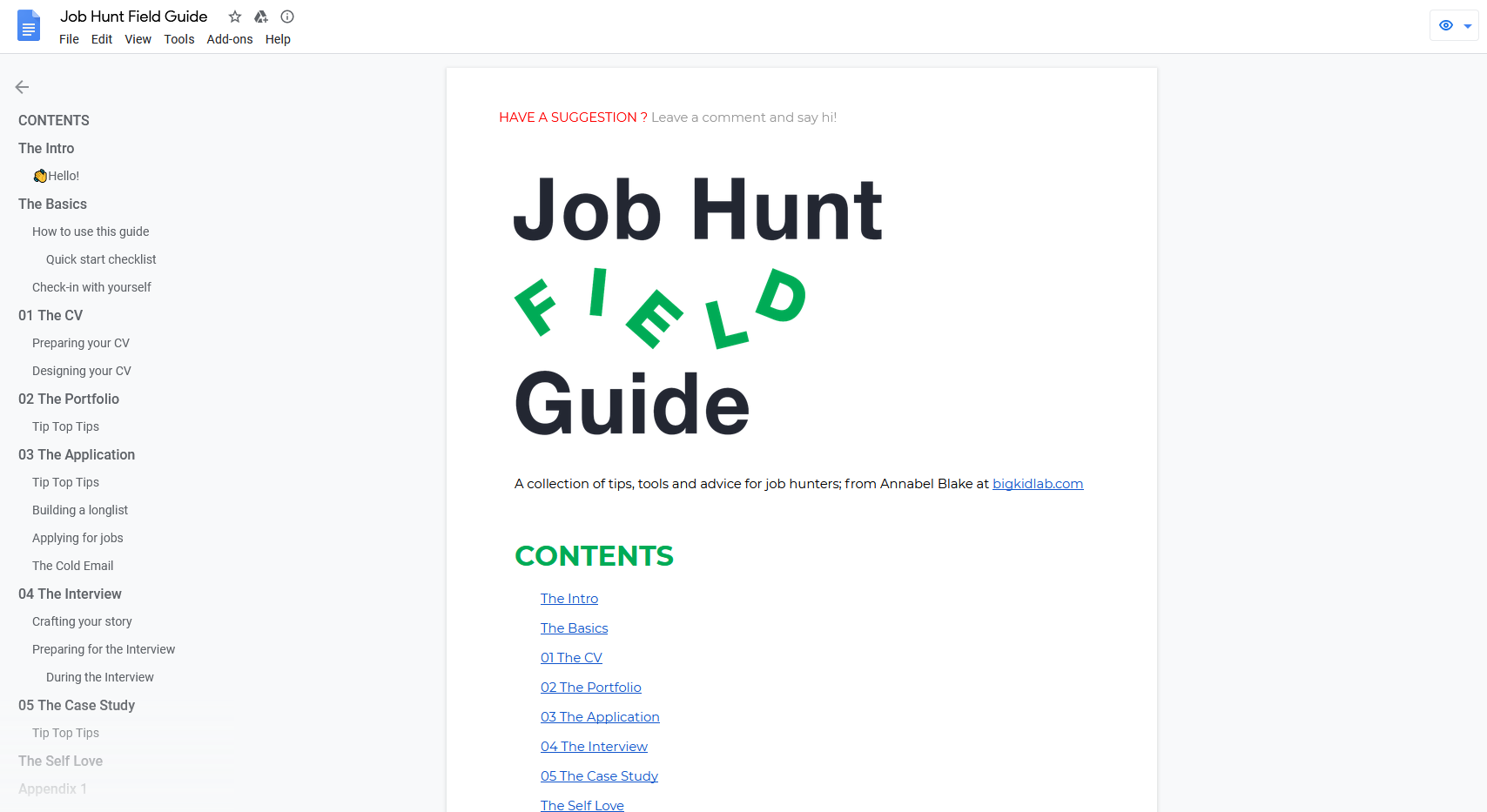 Job Hunt Field Guide