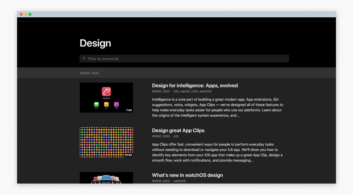 Screenshot of WWDC
