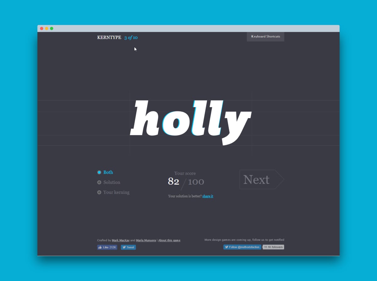 Screenshot of Kerntype