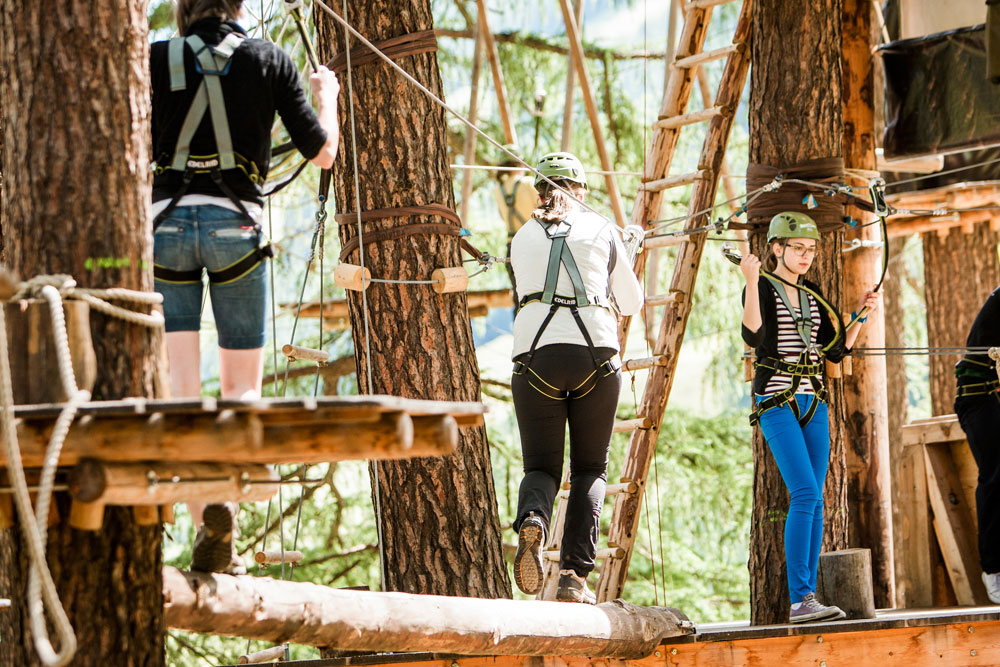 Percorsi di corda alta Enzwaldile - attività e trekking in Valle Aurina