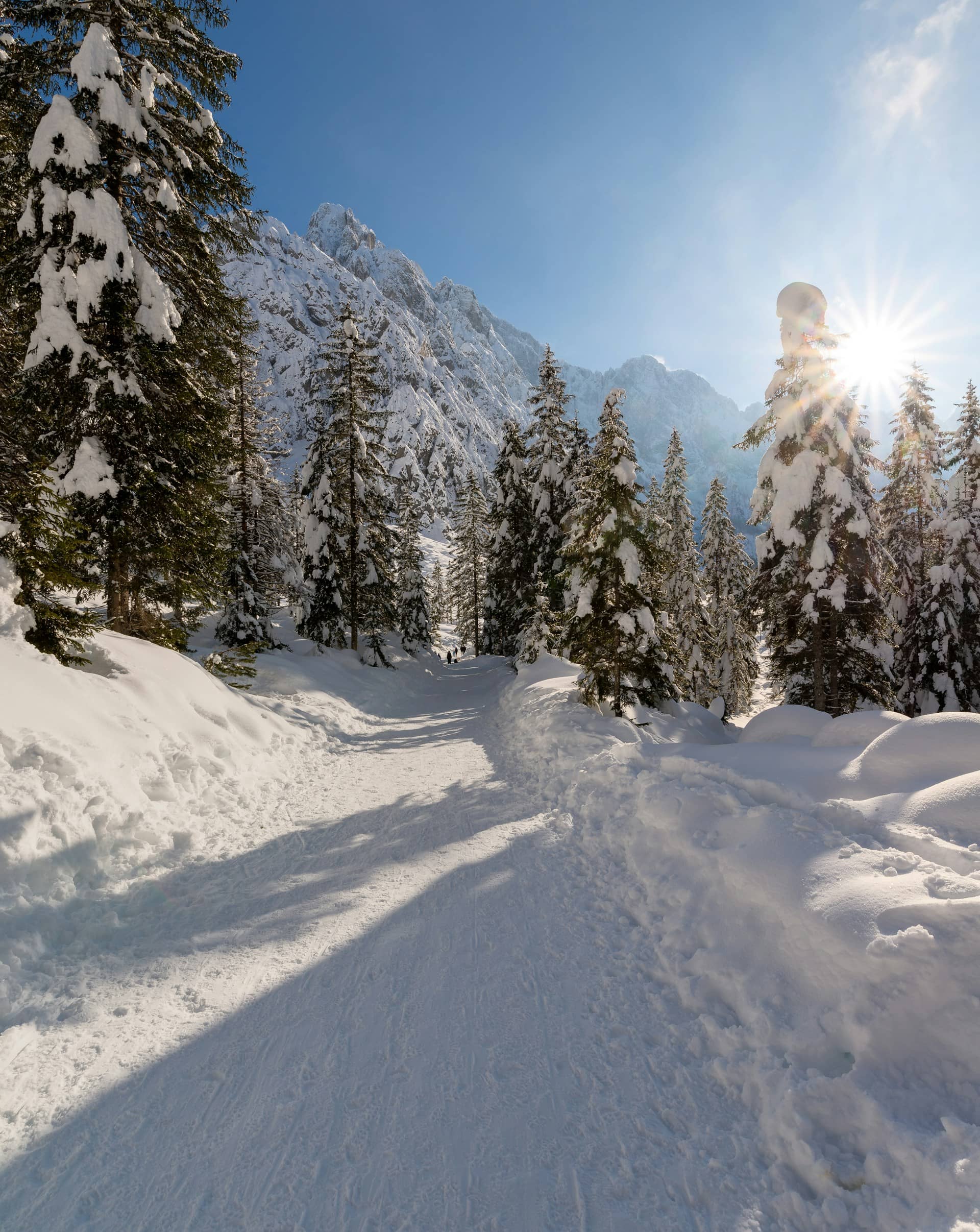 Sentiero rifugio Tre Scarperi passggiata invernale - Dolomiti di Sesto