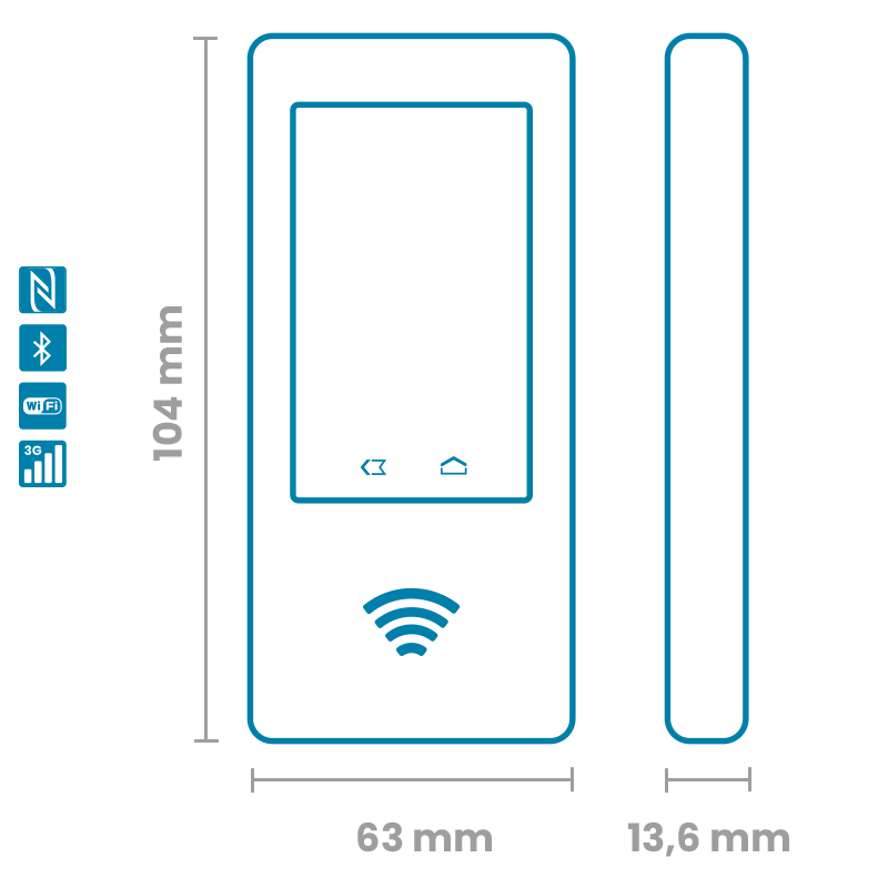 Fluida Station Machine d’estampage avec détecteur de présence Bluetooth et lecteur de badge NFC intégré