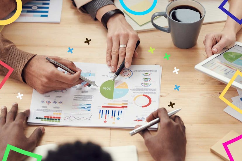 Workers making plans