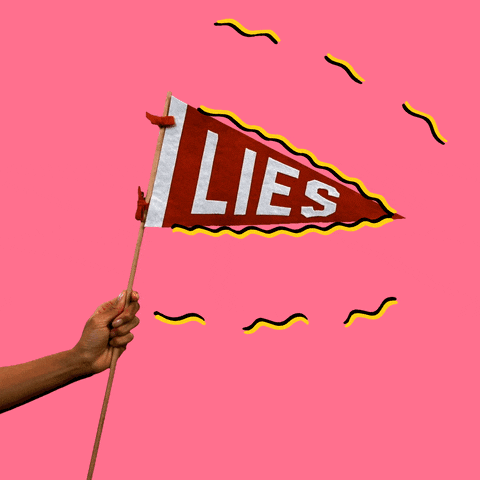 Red sign saying lie