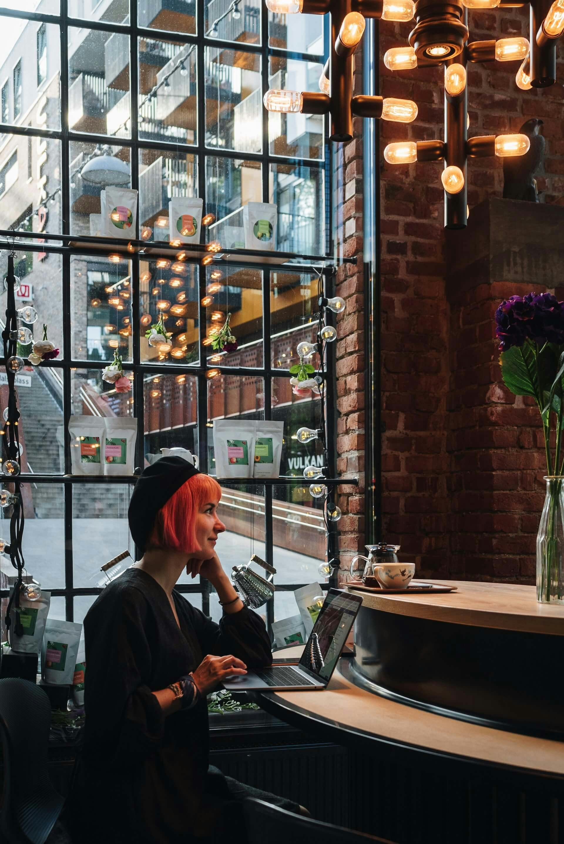 Women at cozy cafe