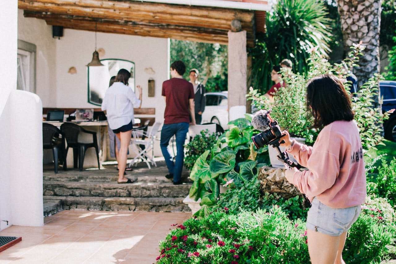 Group of friends in garden