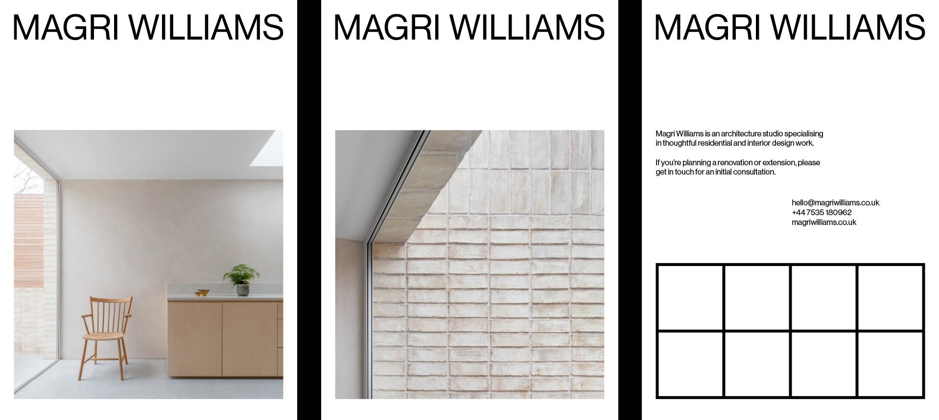 Three posters for Magri Williams architecture studio.