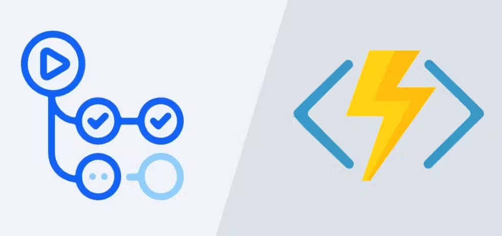 Durable function illustration with Azure function icon