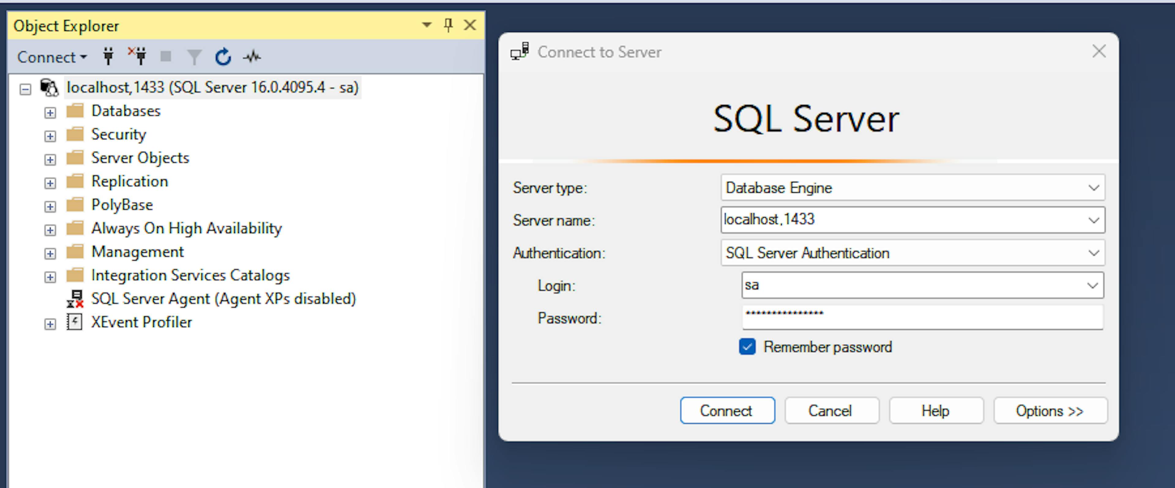 SSMS login configuration and running SQL instance