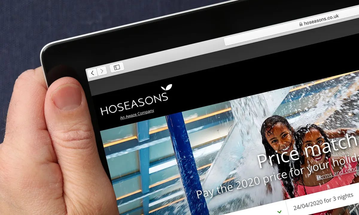 Hoseasons webpage on iPad