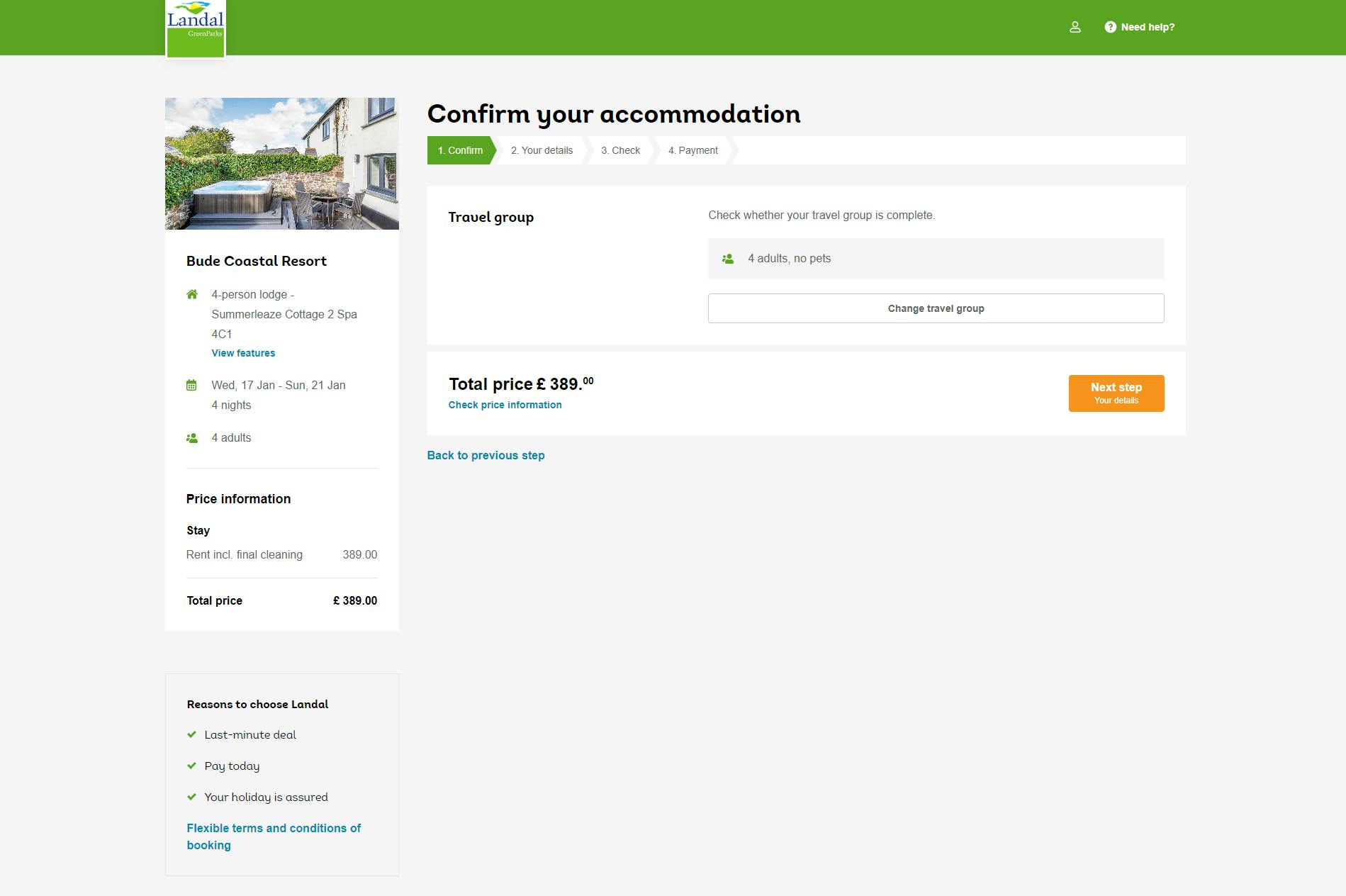 Landal GreenParks Checkout