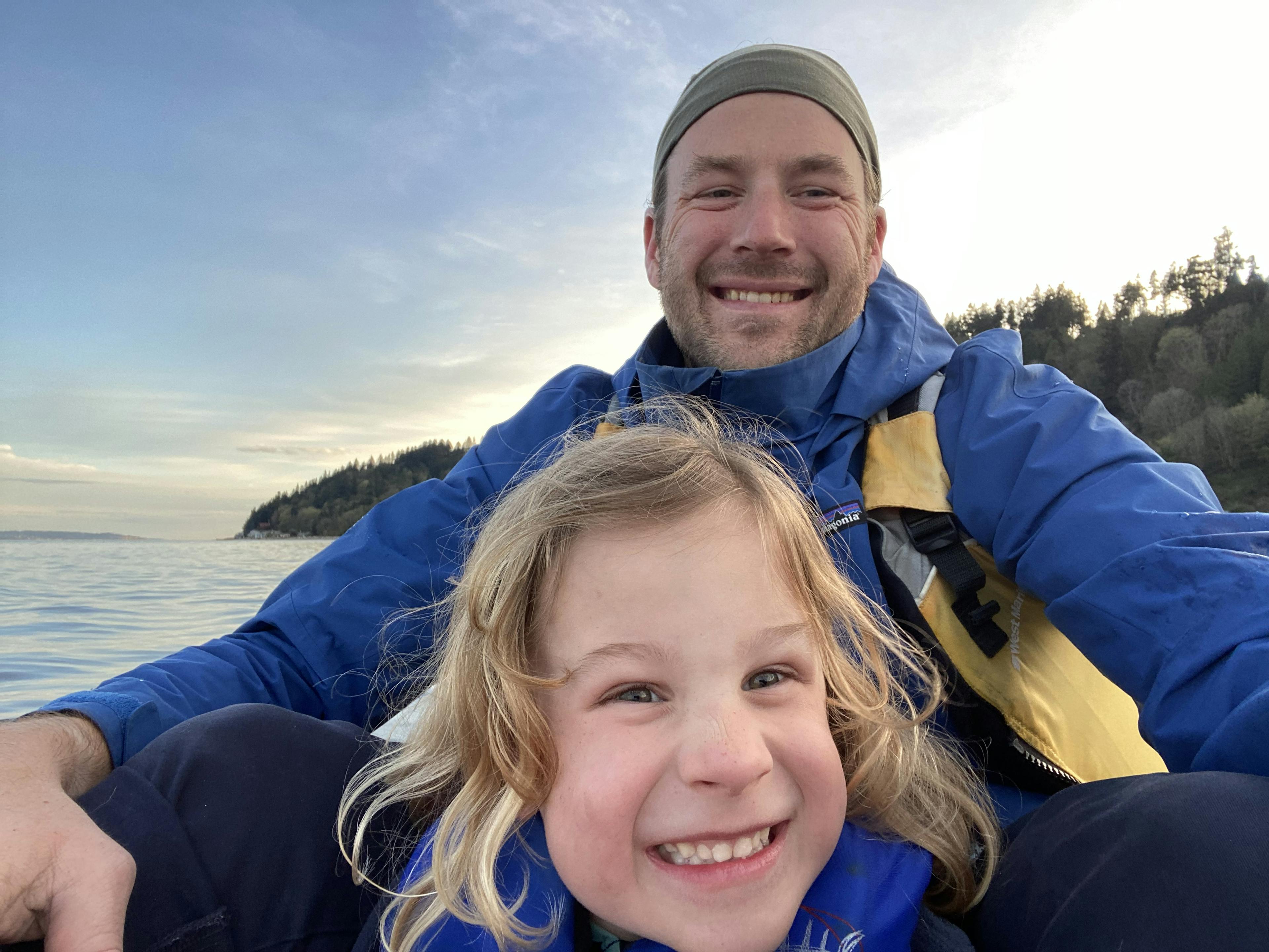 steve and kiddo in kayak