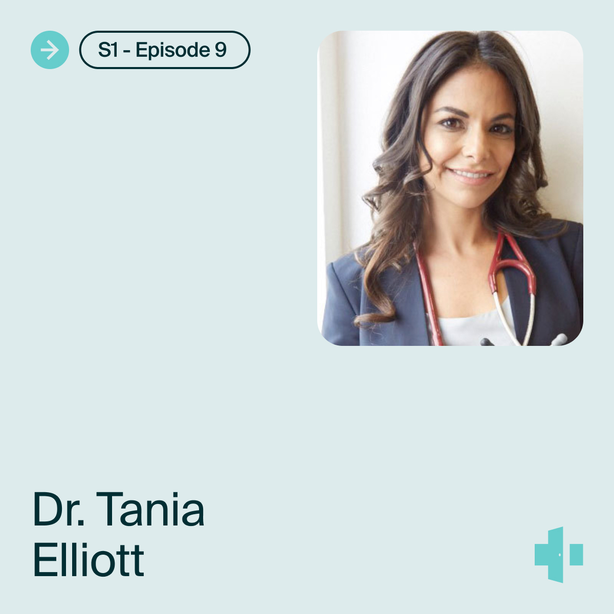cover of the doxy.me telehealth heroes podcast season 1, episode 9 with guest dr tania elliot
