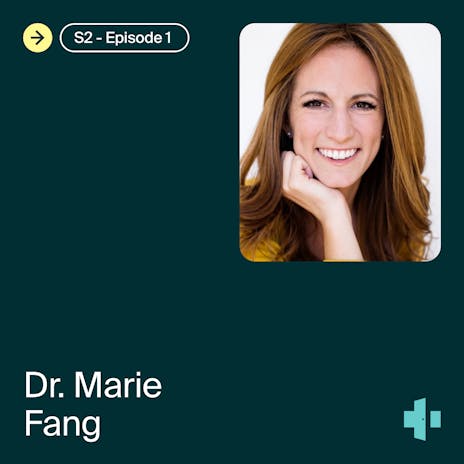 cover of the doxy.me telehealth heroes podcast season 2, episode 1 with guest dr. marie fang